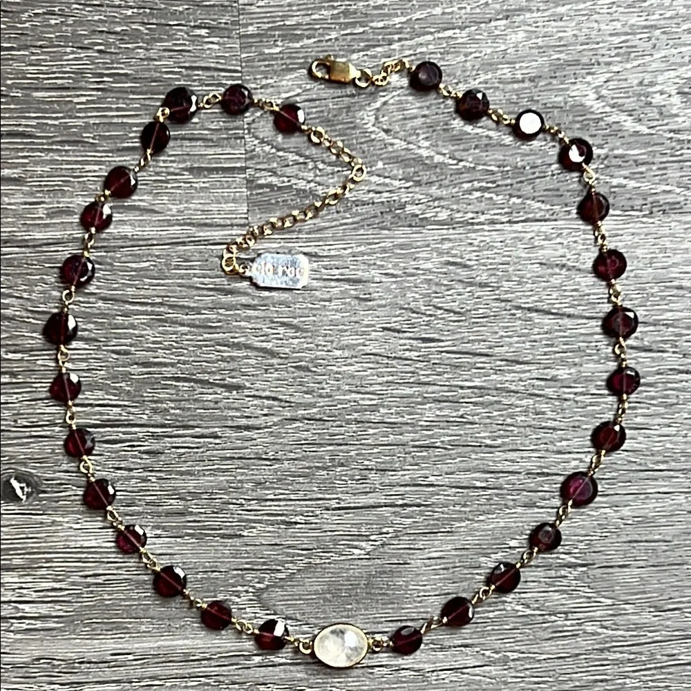 Ela Rae Libi coin stone necklace with center stone - Picture 8 of 9